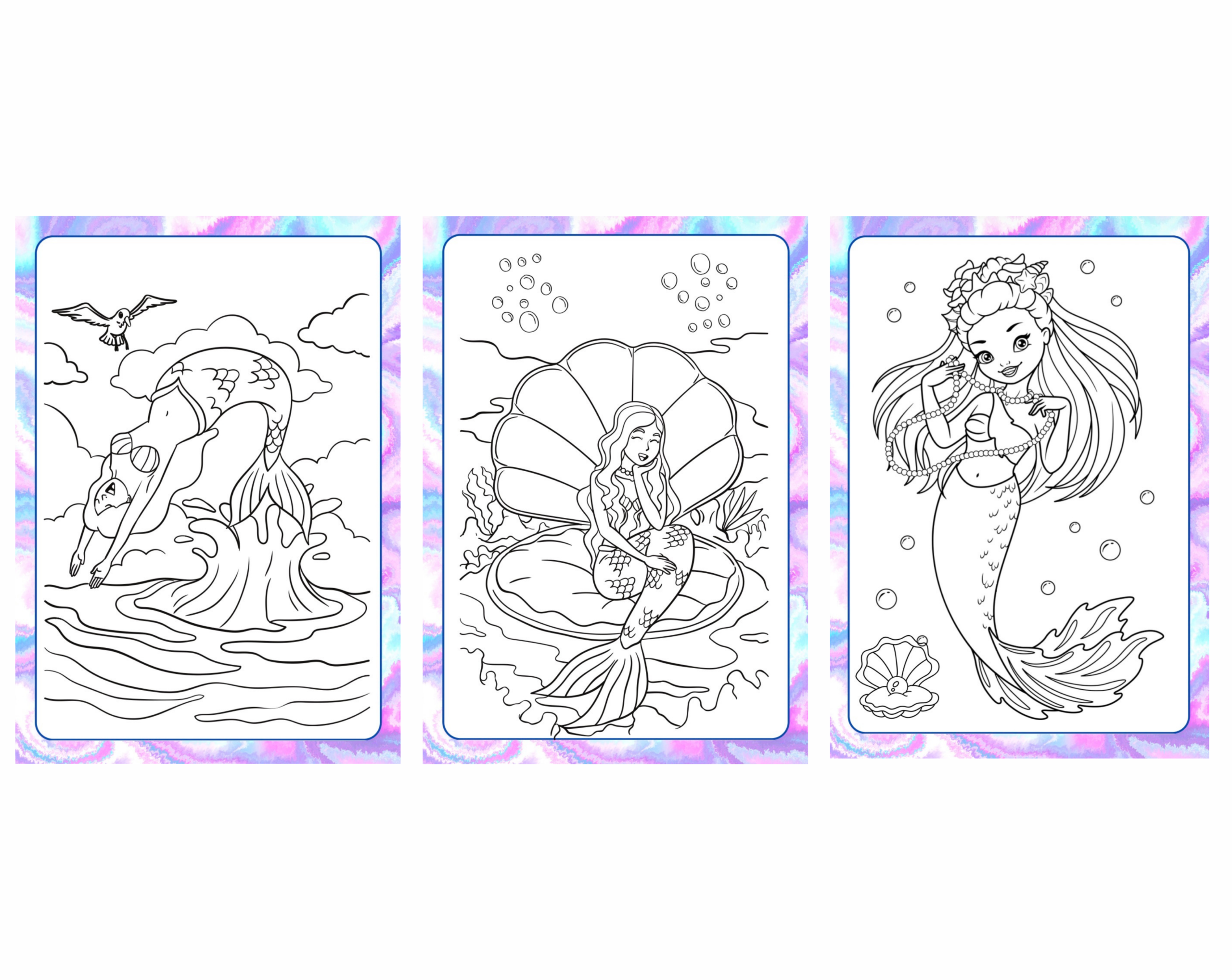 Mermaid coloring book - Image 2